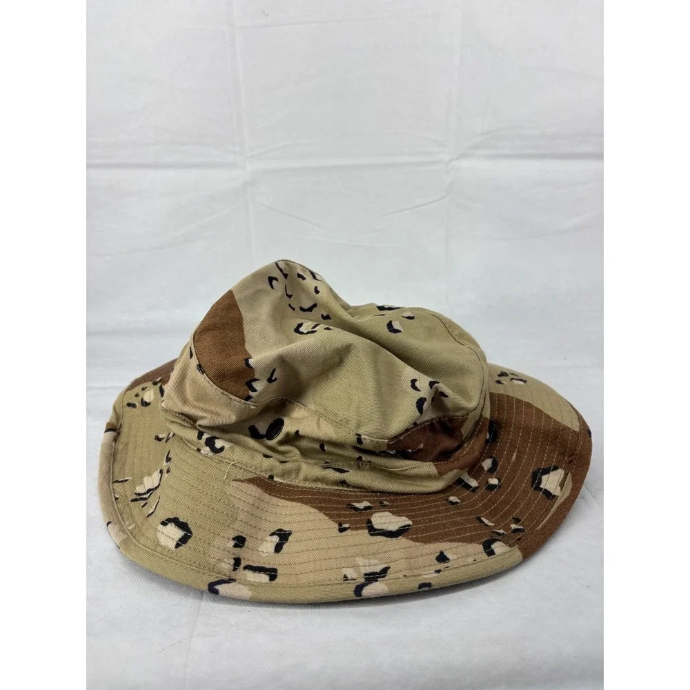 US Army Desert Boonie Hat Camouflage Sun Hot Weather 6 7/8 NWOT Chocolate Chip D